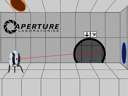 portal and companion cube