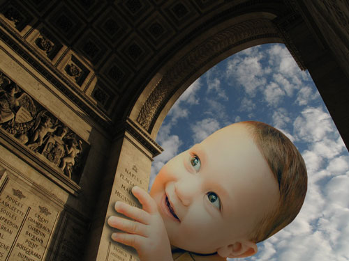 photoshopped image of arc de triomphe